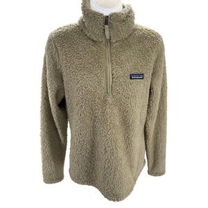 Patagonia Women‎ Sherpa Fleece Pullover Quarter Zip Jacket Womens Tan Small